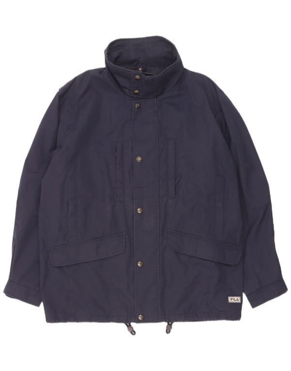 Fila Mens Utility Jacket IT 50 Large Navy Blue Polyester