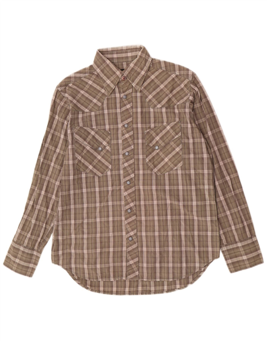G-Star Mens Shirt Large Khaki Check Cotton