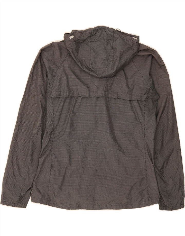 NIKE Womens Hooded Rain Jacket UK 16 Large Grey Check Polyester Vintage Nike and Second-Hand Nike from Messina Hembry 