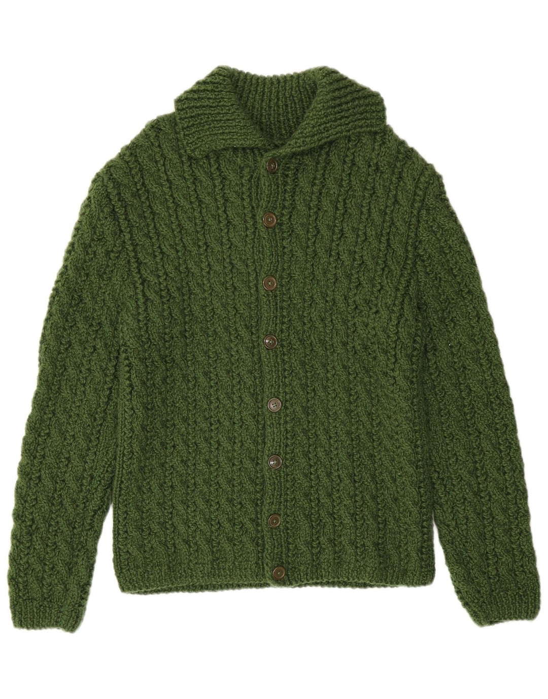 Vintage Mens Cardigan Sweater Small Green