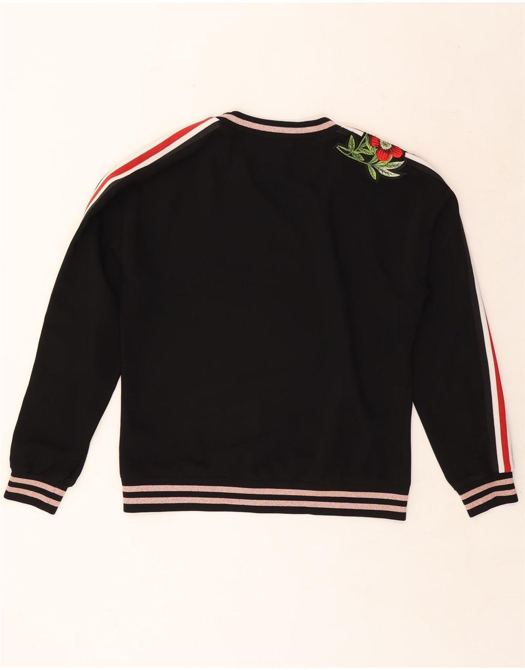 TED BAKER Womens Sweatshirt Jumper UK 14 Medium Black Floral Polyester