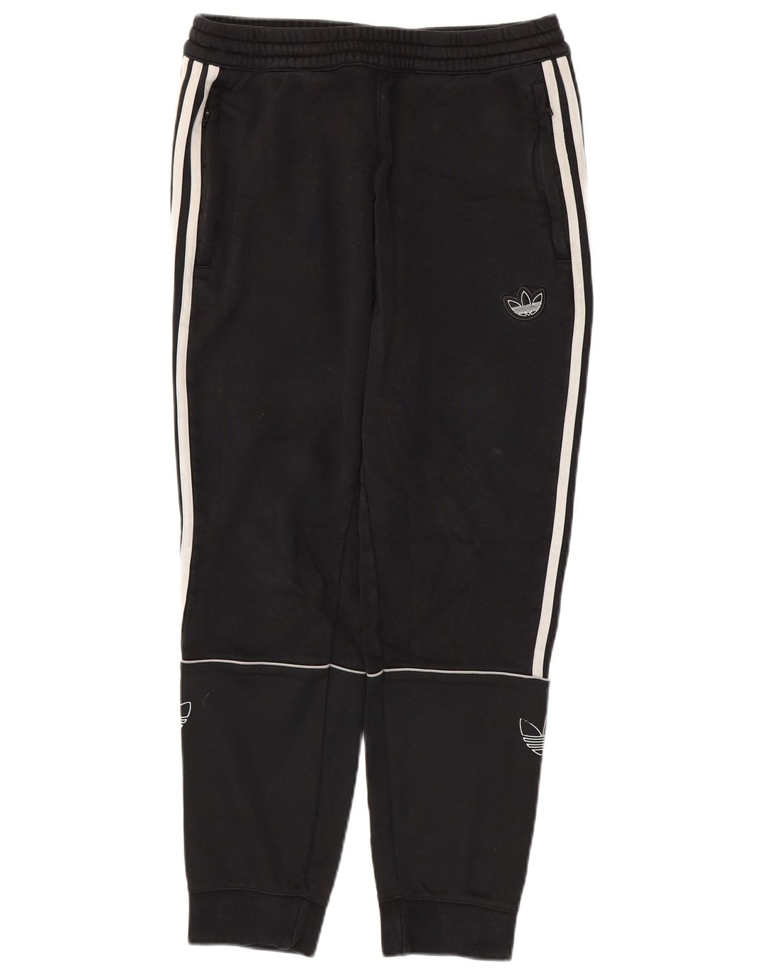 ADIDAS Mens Graphic Tracksuit Trousers Joggers Medium Black Cotton