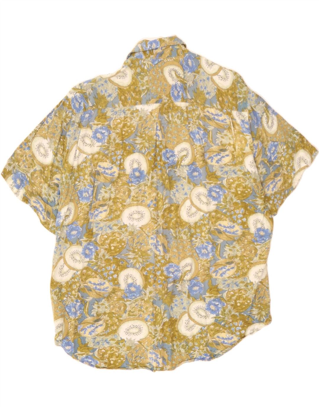 WEBB&SCOTT Mens Short Sleeve Shirt Large Khaki Floral Vintage Webb&Scott and Second-Hand Webb&Scott from Messina Hembry 