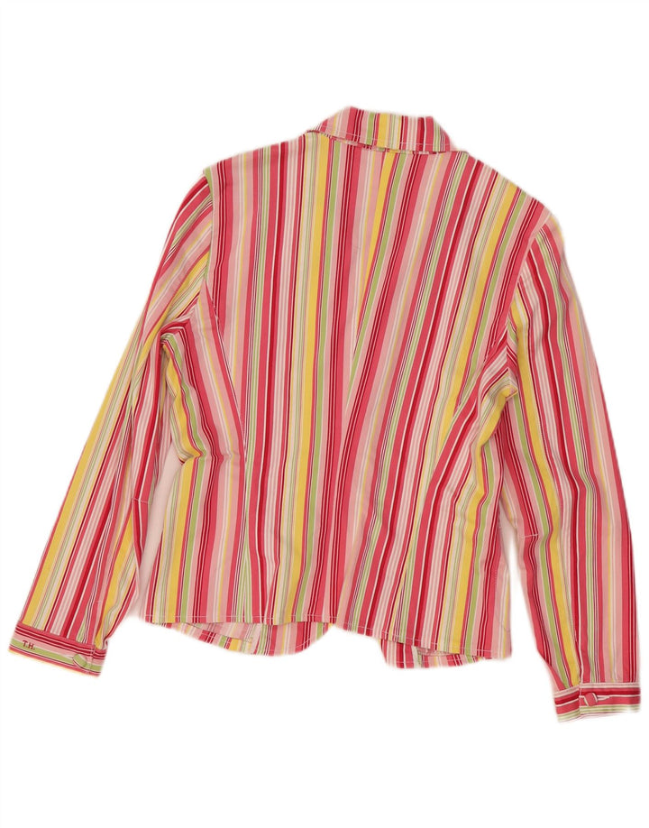 Tommy Hilfiger Womens Crop Blazer Jacket UK 12 Medium Multicoloured Striped