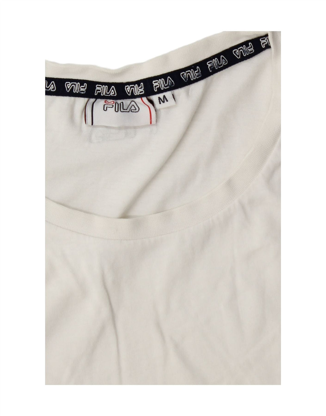 FILA Mens Graphic T-Shirt Top Medium White Cotton Vintage Fila and Second-Hand Fila from Messina Hembry 