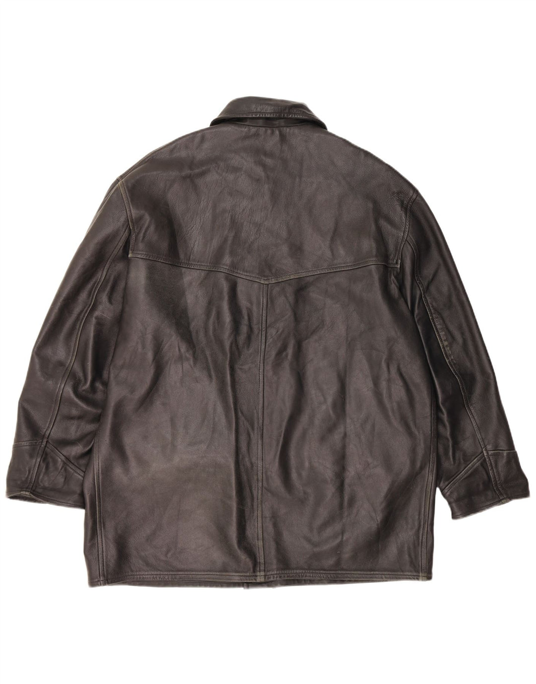 VINTAGE Mens Leather Jacket UK 42 XL Black Leather