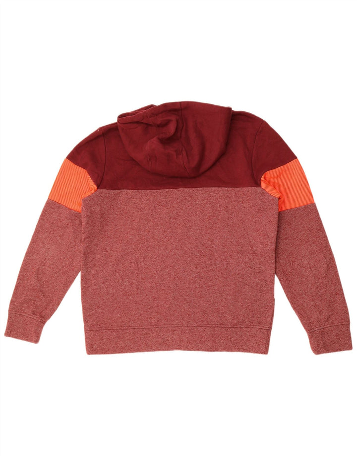 Jack & Jones Mens Hoodie Jumper Medium Burgundy Colourblock Polyester