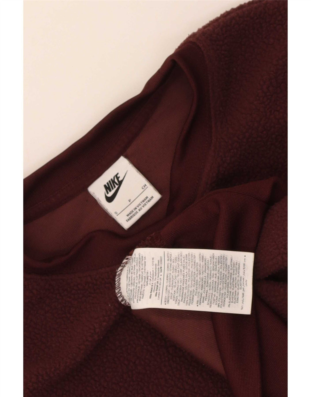 Nike Womens Crop Oversized Fleece Jumper UK 10 Small Brown Polyester