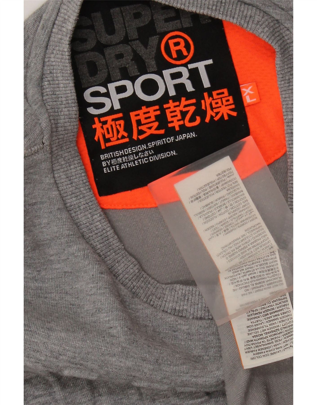 SUPERDRY Mens Graphic Sweatshirt Jumper XL Grey Flecked Cotton