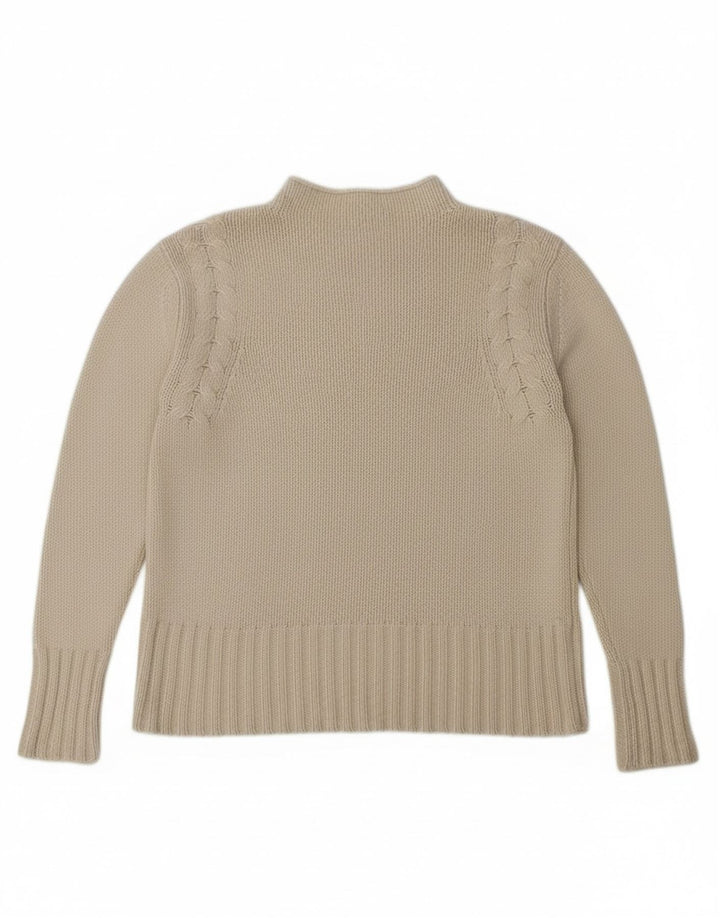 VINTAGE Womens Turtle Neck Jumper Sweater UK 12 Medium Grey