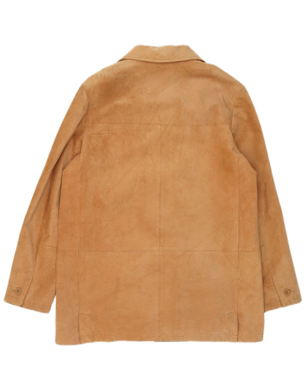 Conbipel Womens Suede Jacket IT 42 Medium Brown Leather