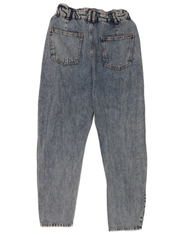 Zara Womens High Waist Crop Tapered Jeans EU 24 2XS W24 L25 Blue Cotton