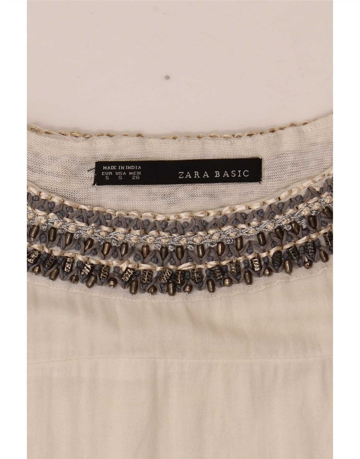 Zara Womens Oversized Blouse Top UK 10 Small White