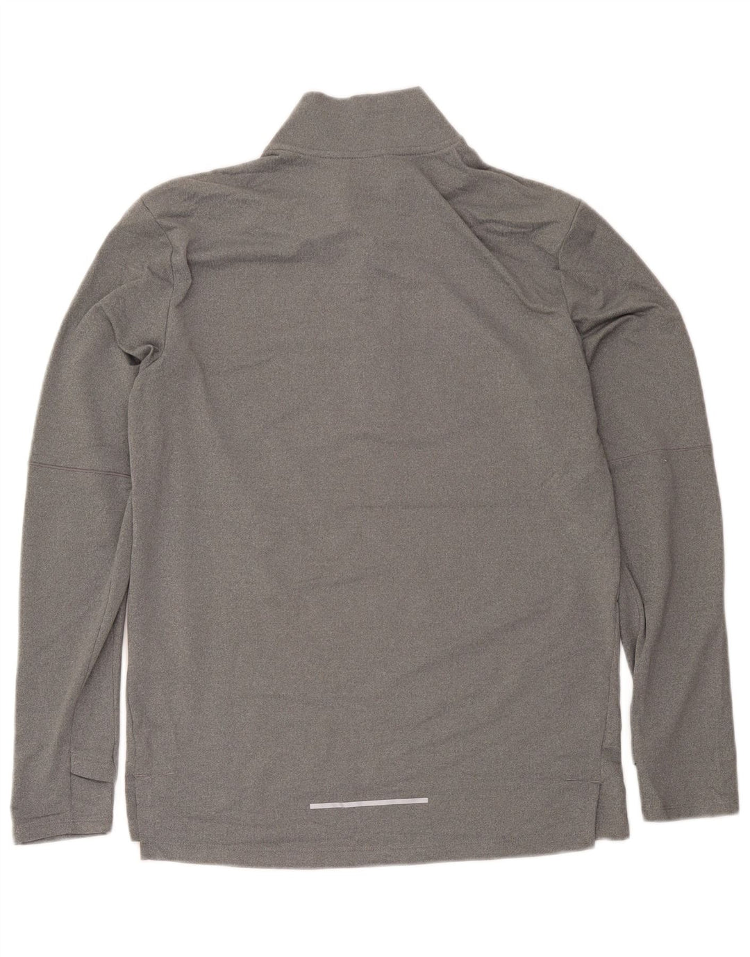 Nike Mens Dri Fit Zip Neck Top Long Sleeve Medium Grey Polyester