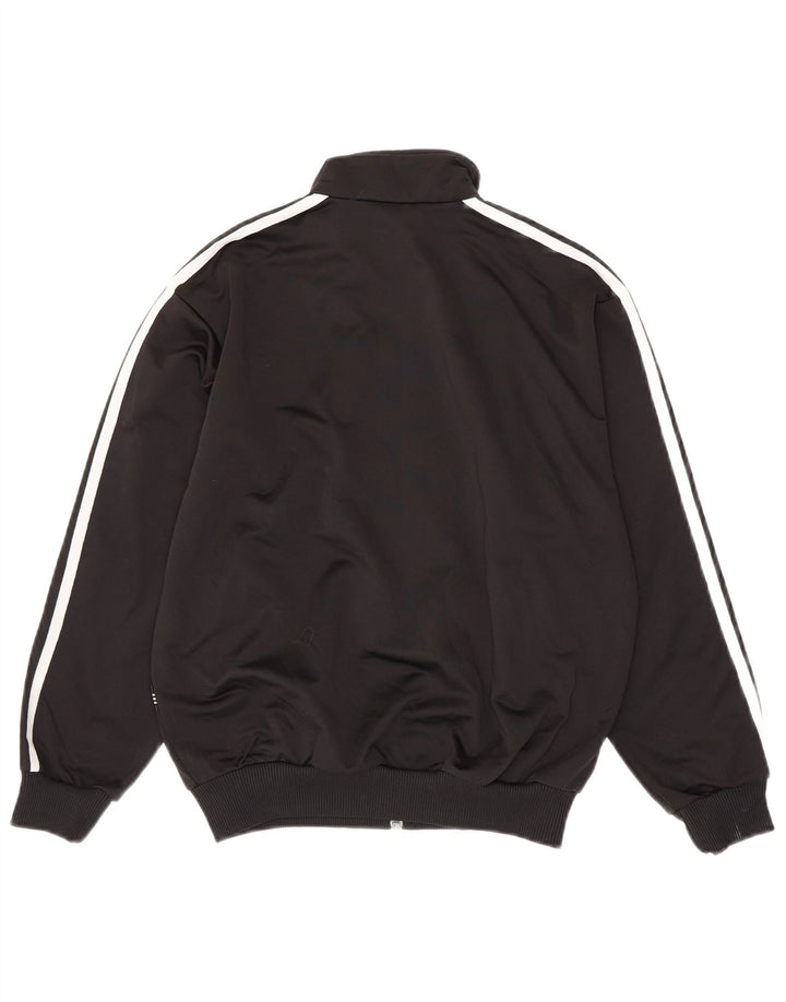 Adidas Boys Tracksuit Top Jacket 11-12 Years Medium Black Polyester