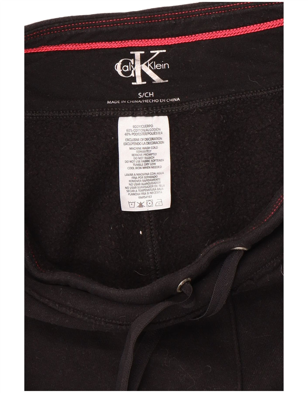 CALVIN KLEIN Womens Graphic Tracksuit Trousers Joggers UK 10 Small  Black