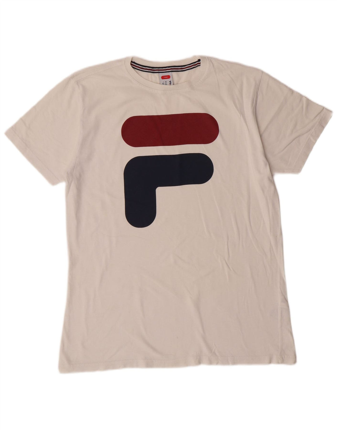 FILA Mens Tennis Graphic T-Shirt Top IT 46 Small White Cotton Sports
