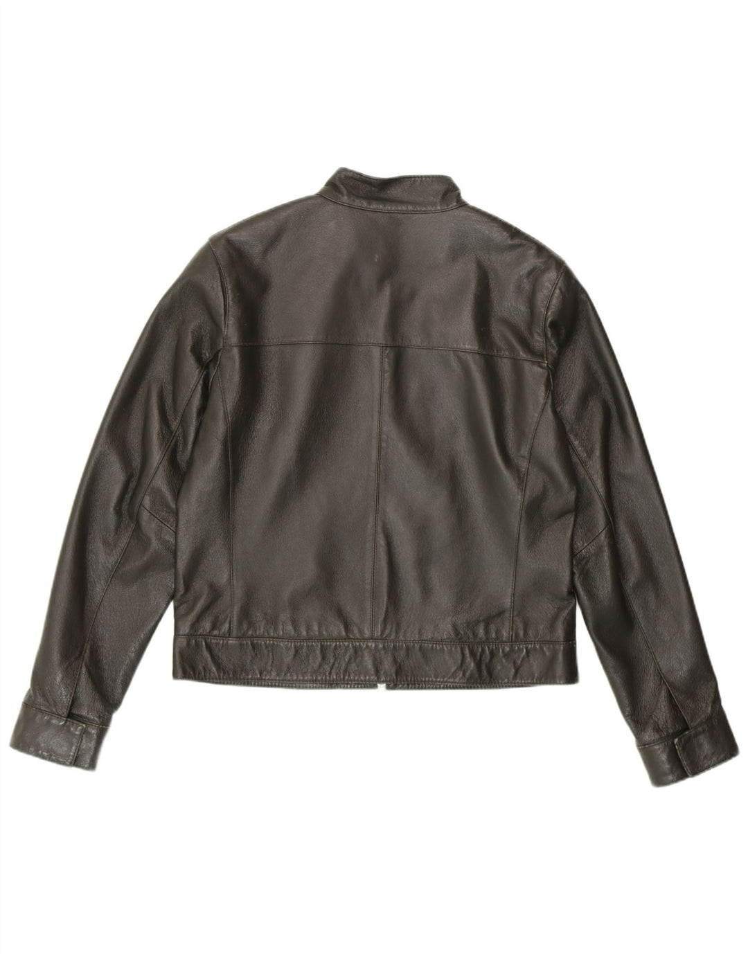 HELLINE Womens Leather Jacket UK 14 Medium  Green Leather