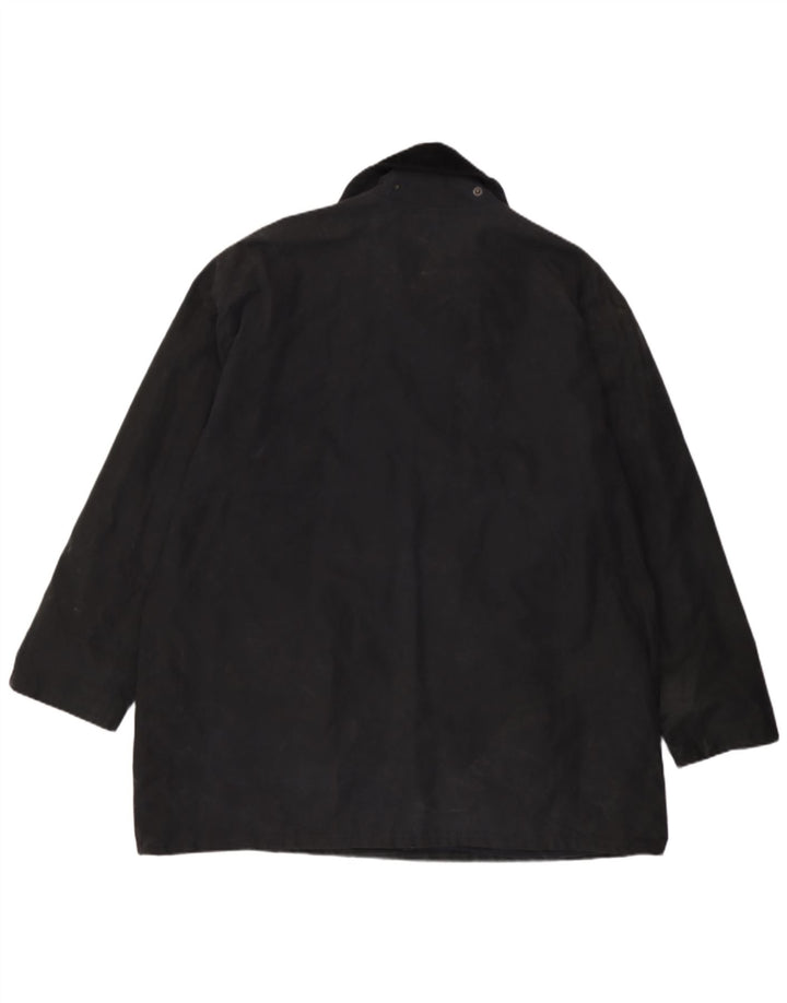MC Orvis Mens Waxed Cotton Jacket UK 42 XL Black Cotton
