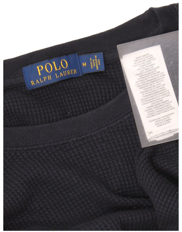 POLO RALPH LAUREN Mens Top Long Sleeve Medium Navy Blue Cotton