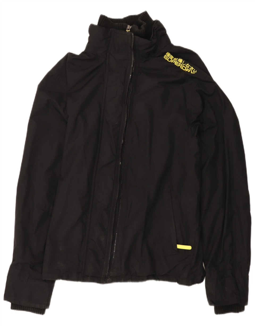SUPERDRY Womens The Windcheater Windbreaker Jacket UK 18 XL Black Nylon