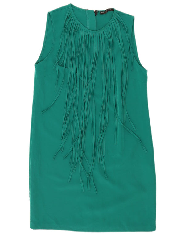 Zara Womens Sleeveless Shift Dress UK 12 Medium Green