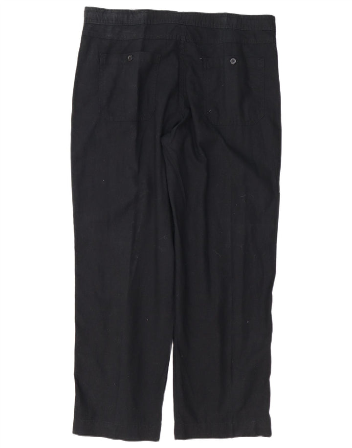 MARKS & SPENCER Mens Blue Harbour Straight Casual Trousers W36 L29 Black