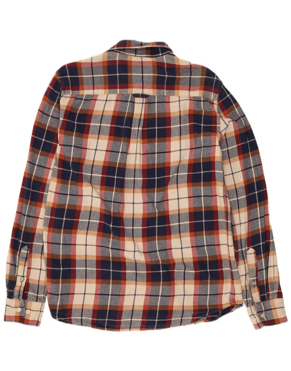 Crew Clothing Mens Flannel Shirt Medium Navy Blue Check Cotton