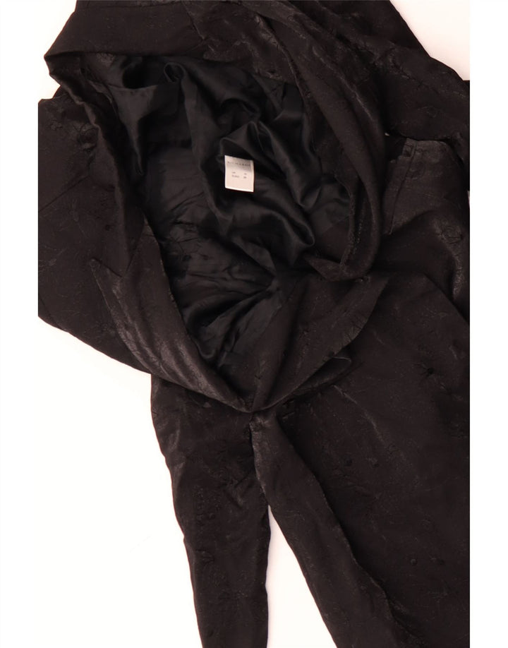 RICHARDS Womens Overcoat UK 10 Small Black Floral Viscose