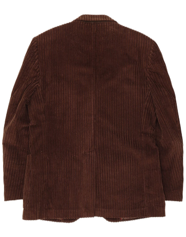Vintage Mens 3 Button Corduroy Blazer Jacket IT 50 Large Brown Cotton
