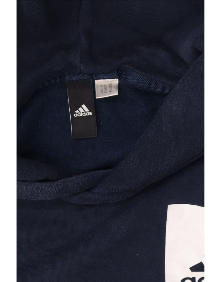 ADIDAS Mens Hoodie Jumper Medium Navy Blue Vintage Adidas and Second-Hand Adidas from Messina Hembry 