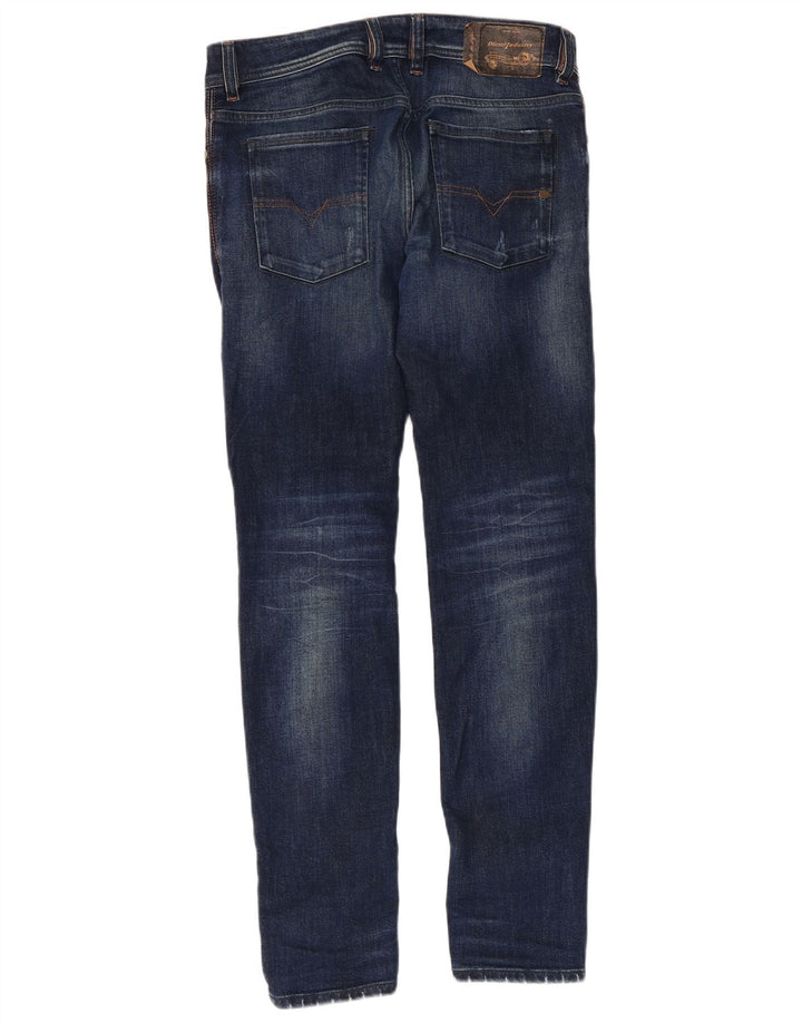 DIESEL Mens Sleenker Distressed Slim Skinny Jeans W30 L30 Blue Cotton