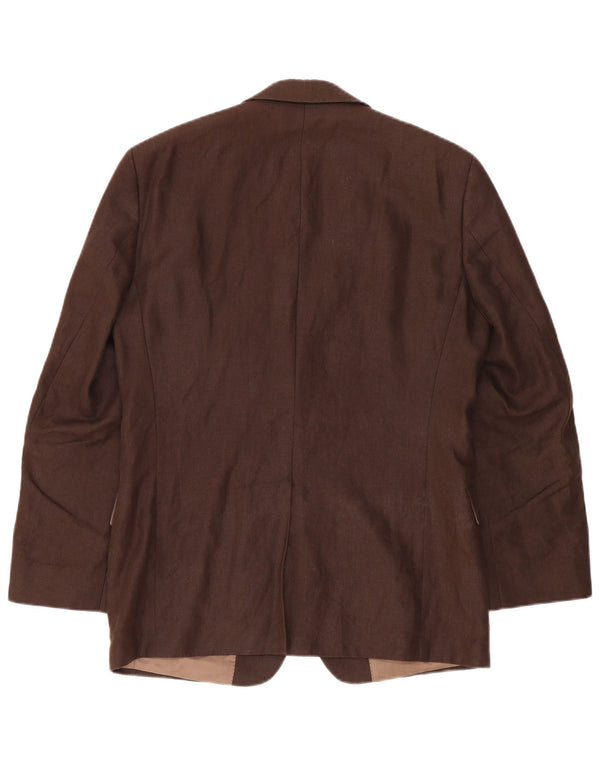 SOLBIATI Mens 2 Button Blazer Jacket IT 48 Medium Brown Linen
