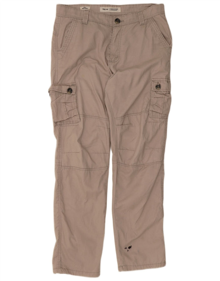 Gap Mens Straight Cargo Trousers W34 L31 Beige