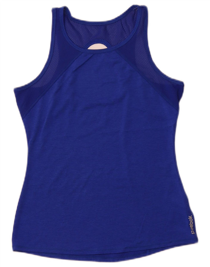 REEBOK Womens Vest Top UK 8 Small Blue Polyester Sports