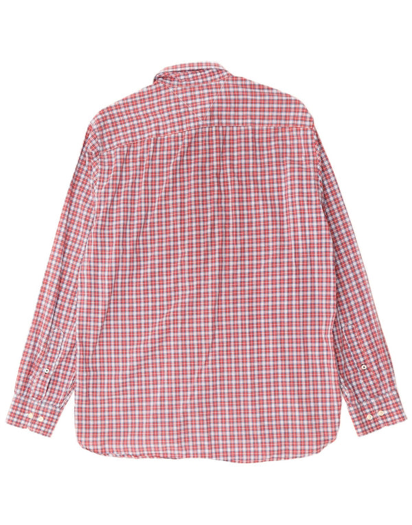 Tommy Hilfiger Mens Regular Fit Shirt Large Red Check Cotton