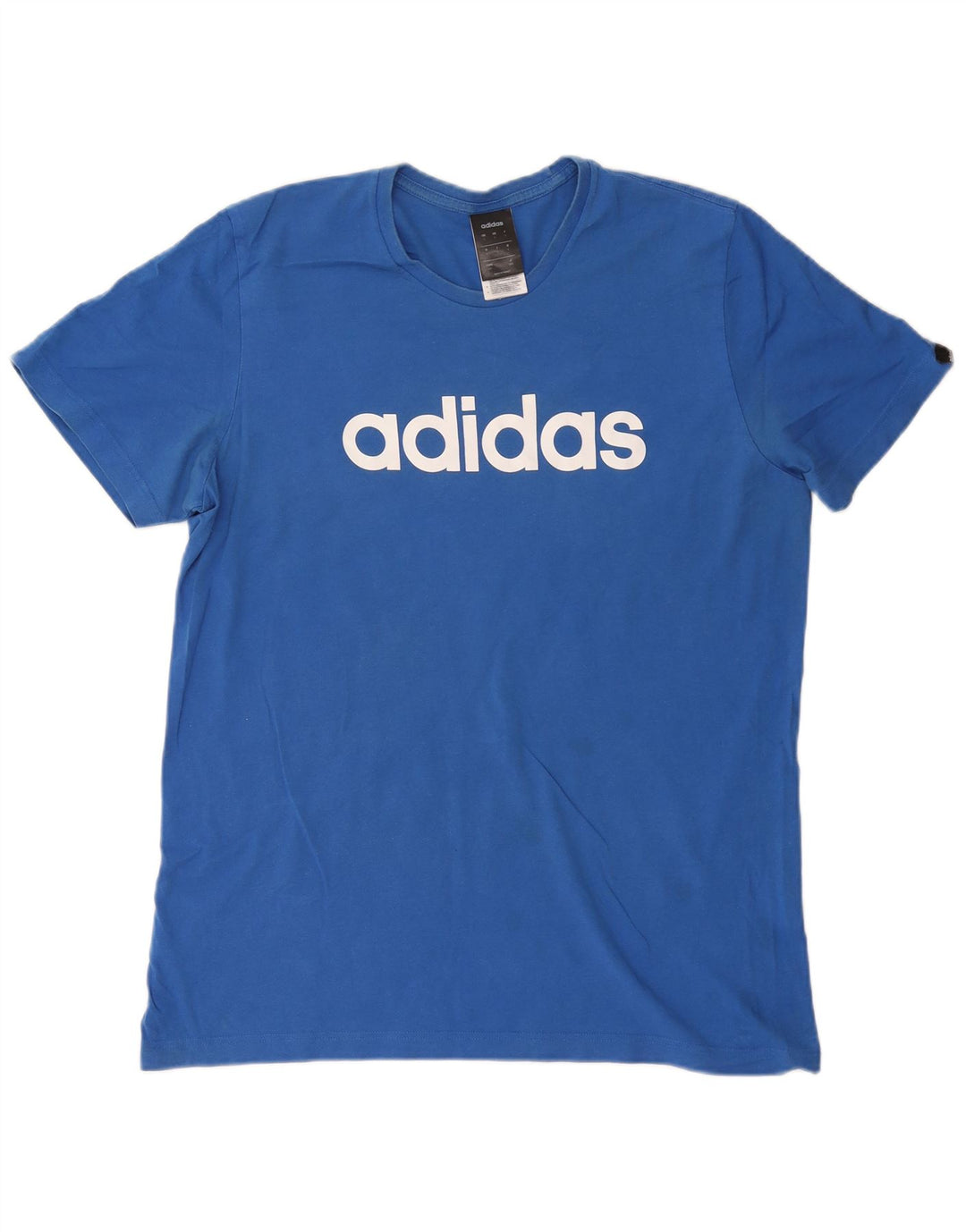 ADIDAS Mens Graphic T-Shirt Top Large Blue Cotton