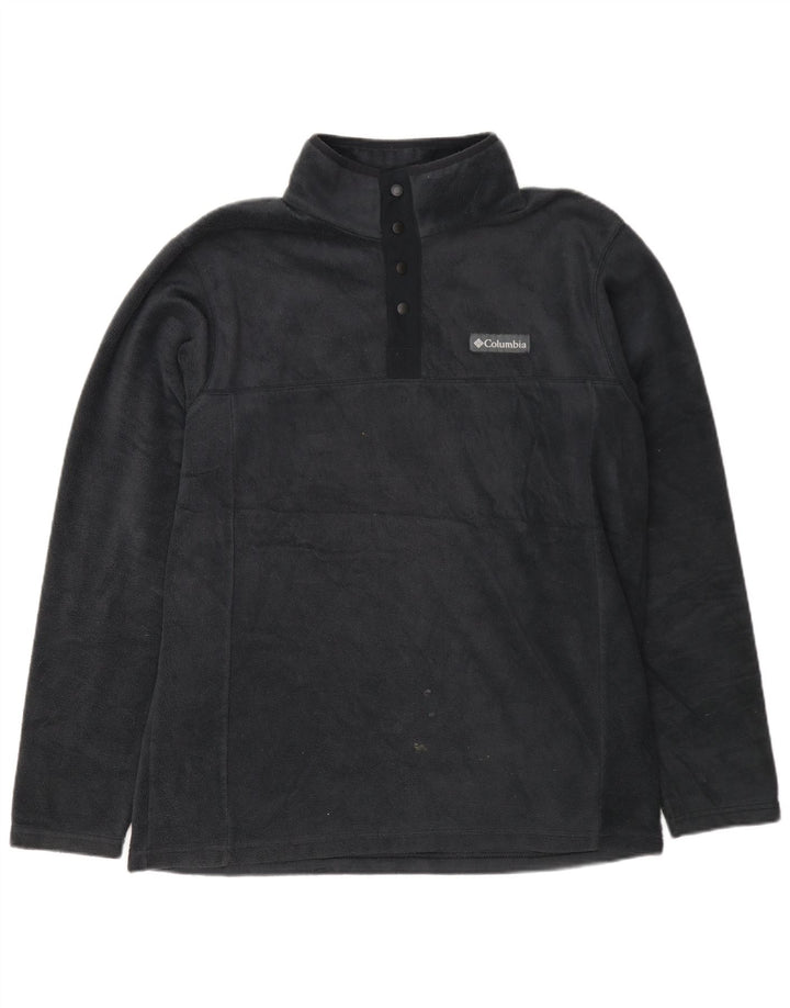 Columbia Mens Button Neck Fleece Jumper Medium Grey Polyester