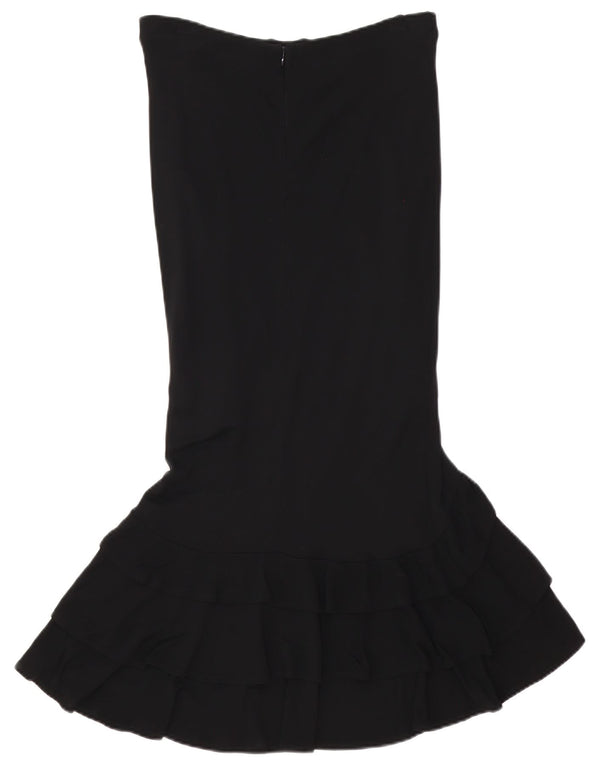 Luisa Spagnoli Womens Tiered Skirt Medium W30 Black