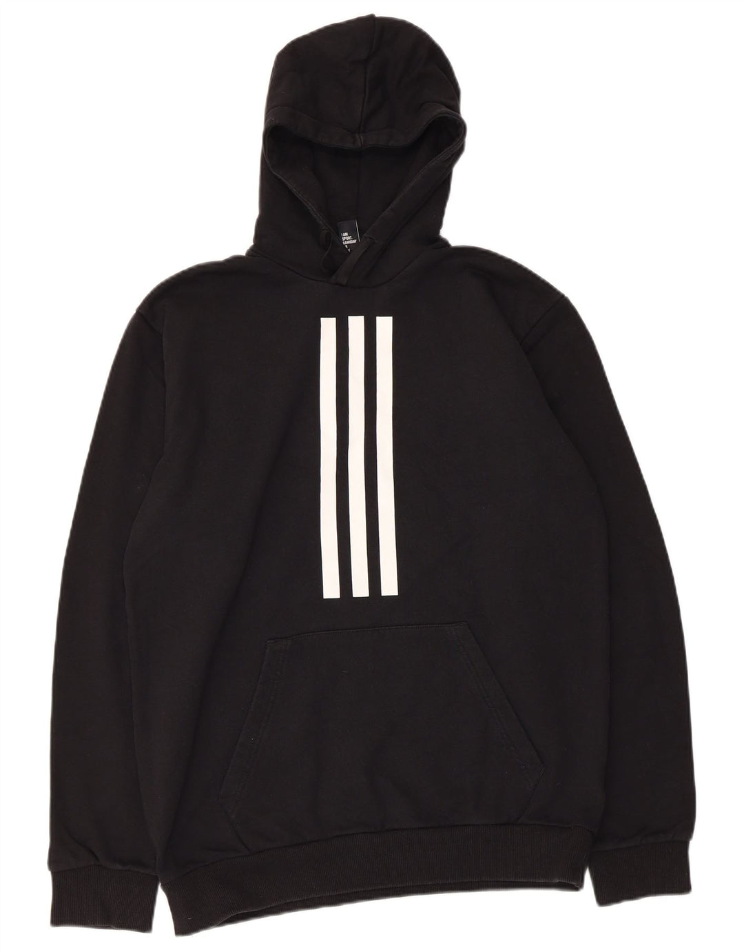 ADIDAS Mens Hoodie Jumper Medium Black Cotton