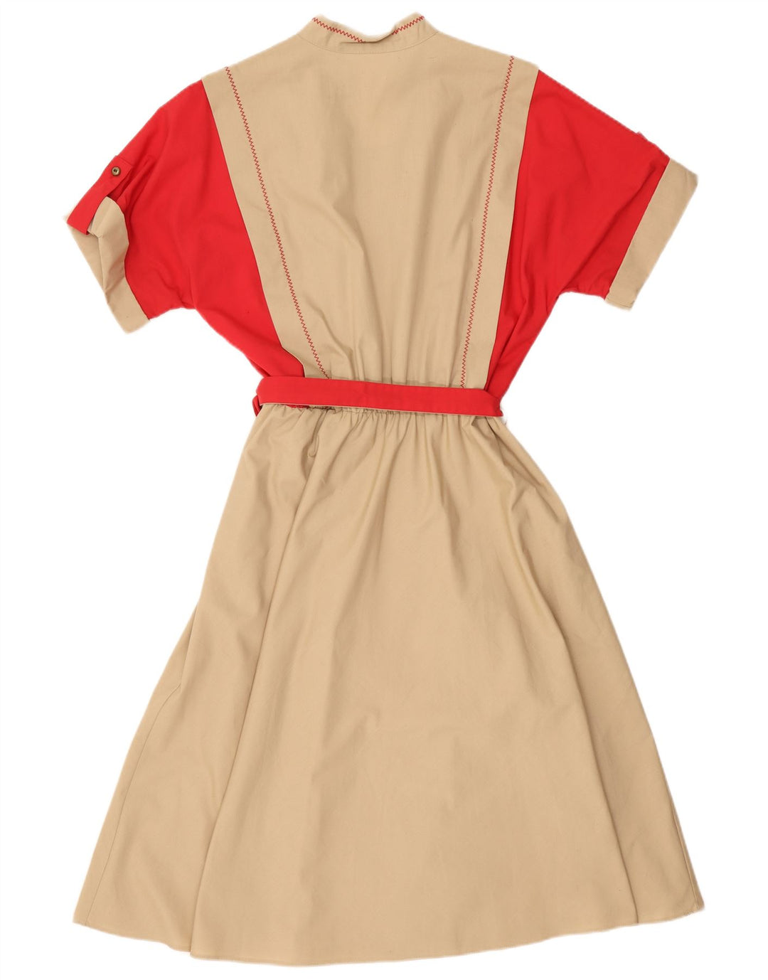 VINTAGE Womens Maxi Dress UK 16 Large Beige Colourblock