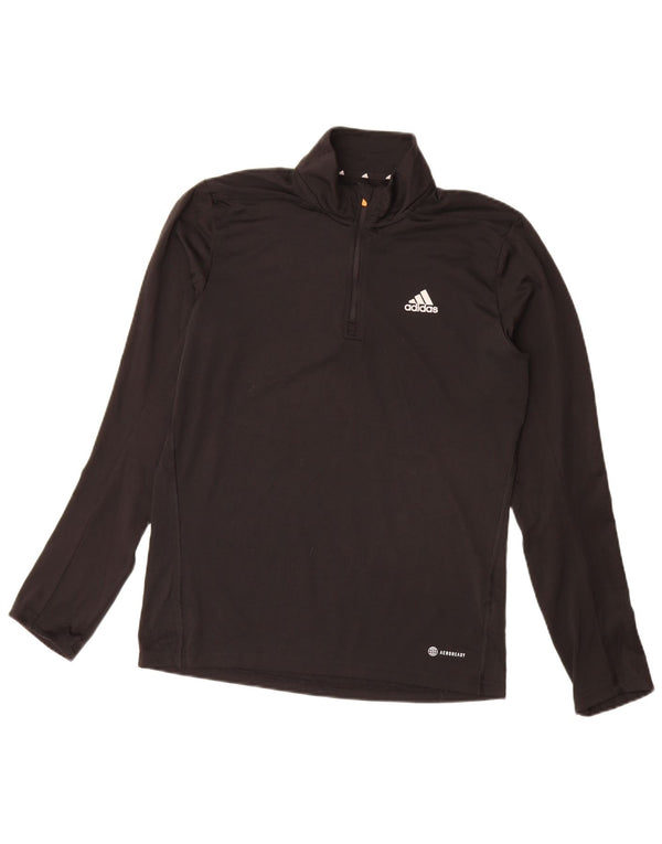 Adidas Mens Aeroready Zip Neck Pullover Tracksuit Top Small Black Polyester
