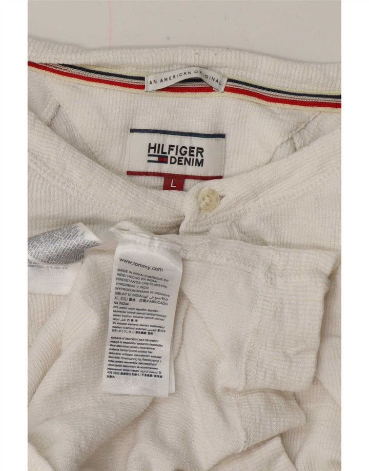 Tommy Hilfiger Mens Regular Top Long Sleeve Large White Cotton