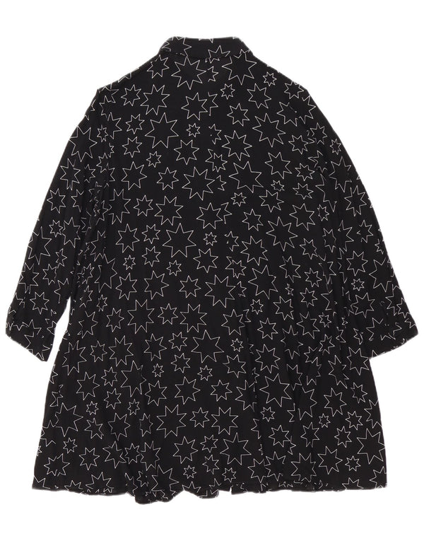 ZARA Womens Oversized Abstract Pattern Shirt Dress UK 10 Small Black