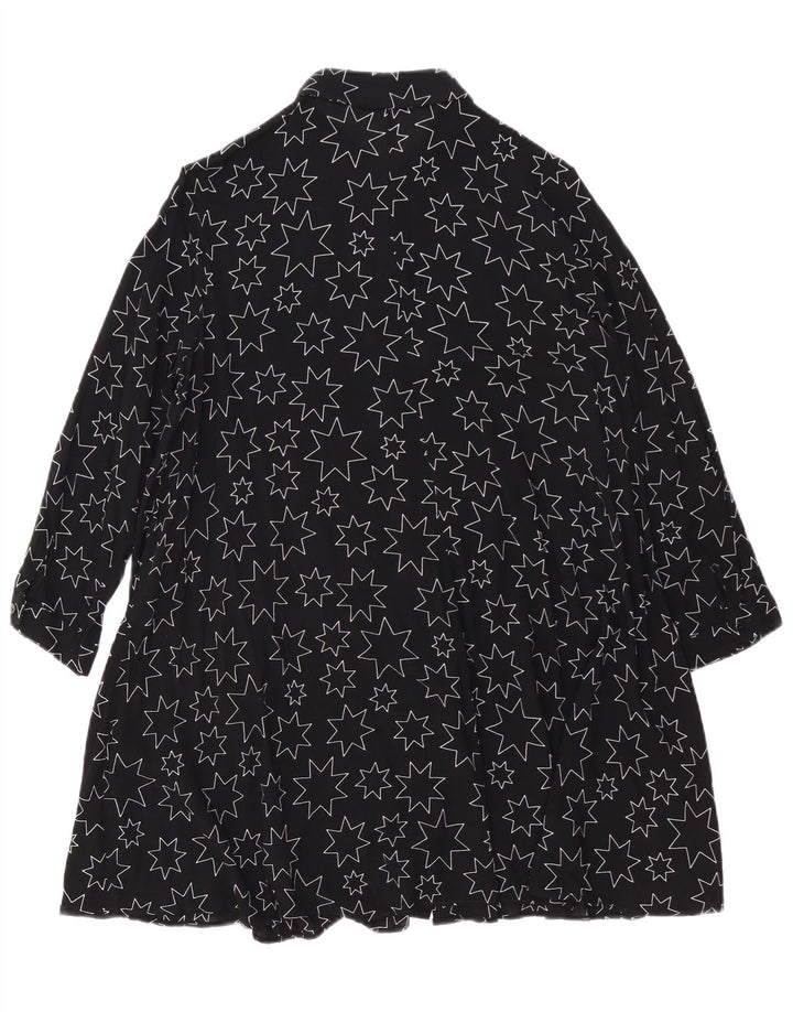 ZARA Womens Oversized Abstract Pattern Shirt Dress UK 10 Small Black