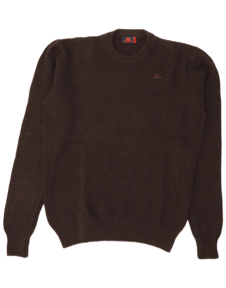 Kappa Mens Crew Neck Jumper Sweater Medium Brown Wool