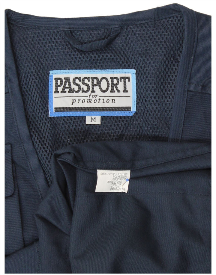 Passport Mens Utility Gilet UK 38 Medium Navy Blue Polyester