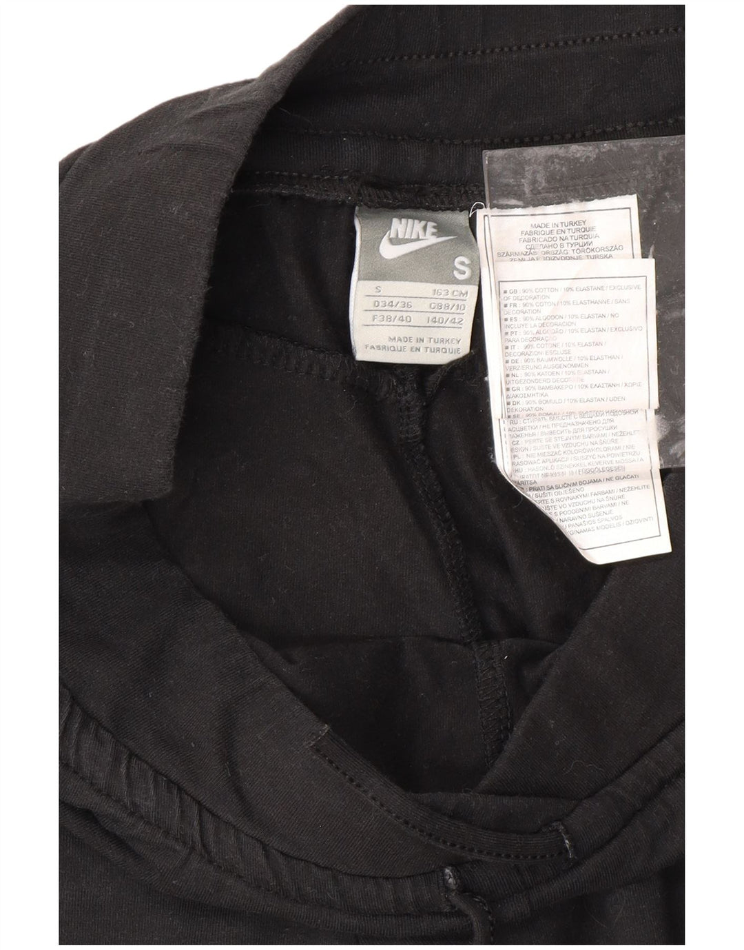 NIKE Womens Capri Tracksuit Trousers UK 8/10 Small  Black Cotton