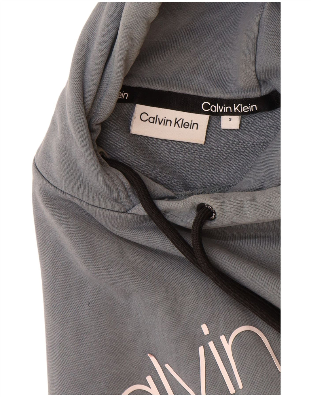 CALVIN KLEIN Mens Graphic Hoodie Jumper Small Blue