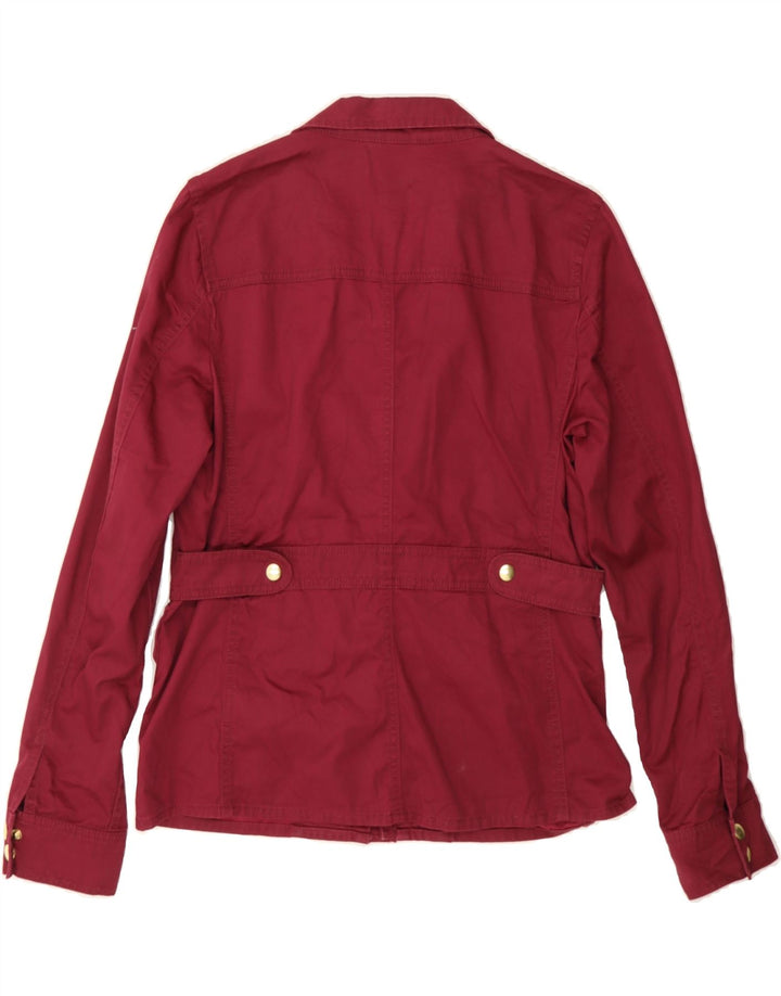 J. CREW Womens Utility Jacket UK 10 Small Burgundy Cotton Vintage J. Crew and Second-Hand J. Crew from Messina Hembry 